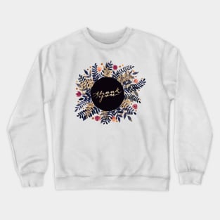 Thank you flowers and branches - purple and ochre Crewneck Sweatshirt